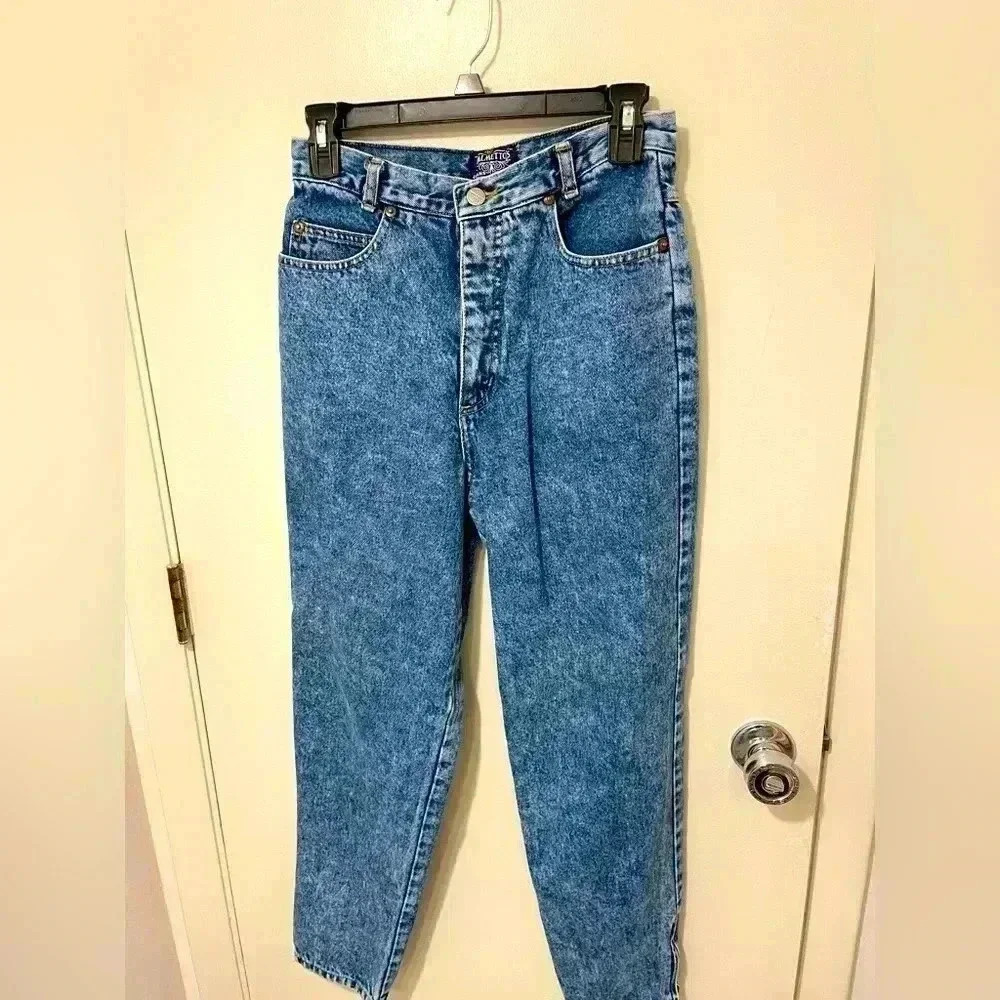 Vintage 80's Palmetto Acid Wash Mom Jeans size 13, High‎ Rise, Zipper Ankles